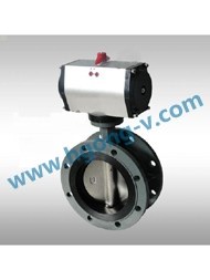 API/DIN pneumatic ductile iron flange butterfly valve